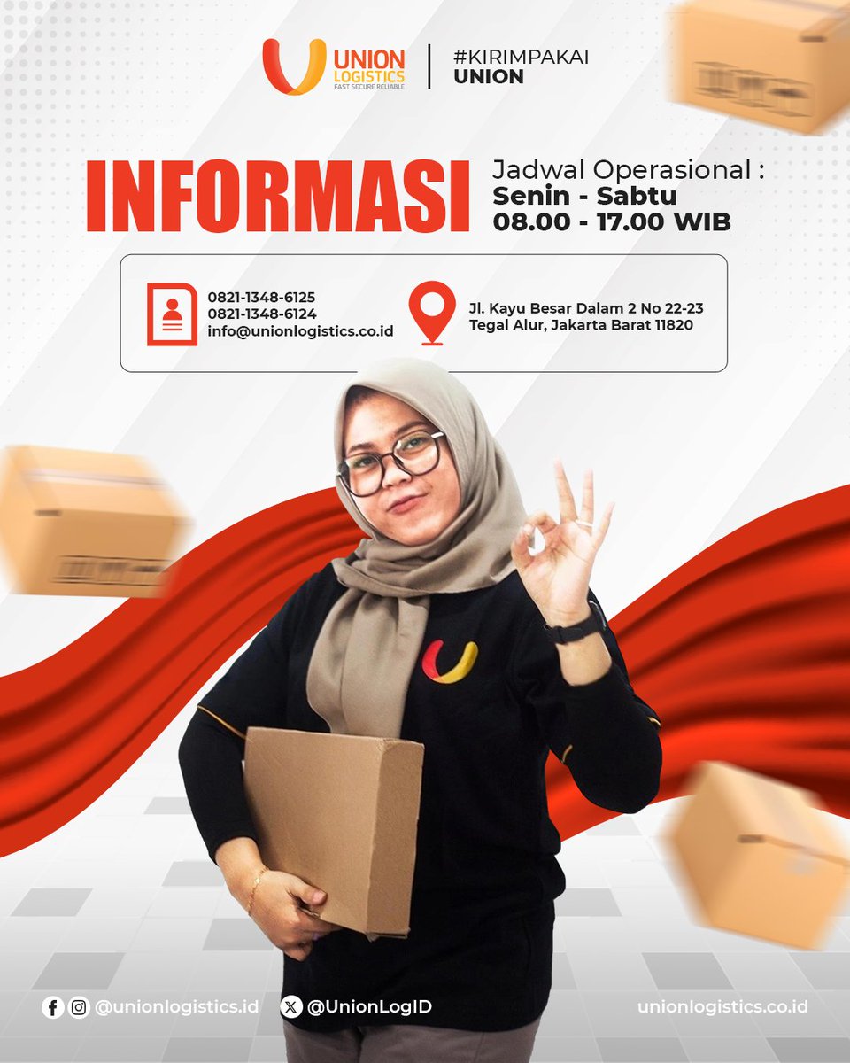 UnionLogID's tweet image. Hi Sahabat Union.
Butuh info layanan, tarif, atau status kiriman??
Customer Service kami siap membantu di jam operasional dengan detail tercantum pada konten di atas ini ya.