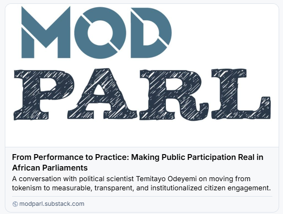 "There is an urgent need to recognize that the demands of 21st-century governance go far beyond sitting in the chamber and assuming you have all the knowledge and expertise to make decisions on behalf of citizens" modparl.substack.com/p/from-perform…