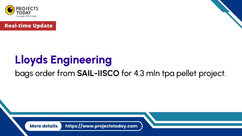 projects_today's tweet image. Lloyds Engineering bags order from SAIL-IISCO for 4.3 mln tpa pellet project.

For more details:
Email us at: mallika@projectstoday.com
Contact us on +91 7304553123

#LloydsEngineering #SAILIISCO #PelletProject #EngineeringExcellence #SustainableMining #IndustryNews…