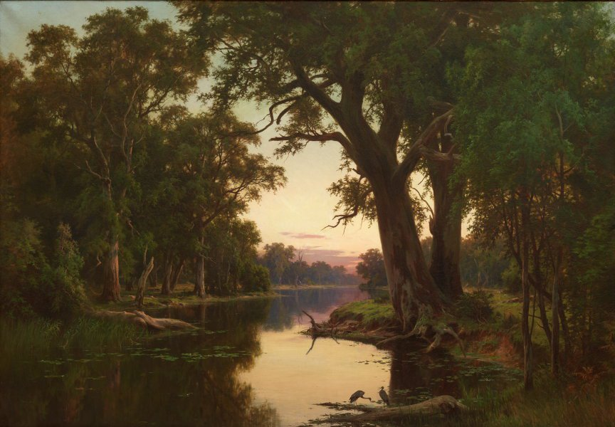 CandaceWha19111's tweet photo. "A billabong of the Goulburn, Victoria" by Henry James Johnstone, 1884 https://t.co/fk0v9hIfbw