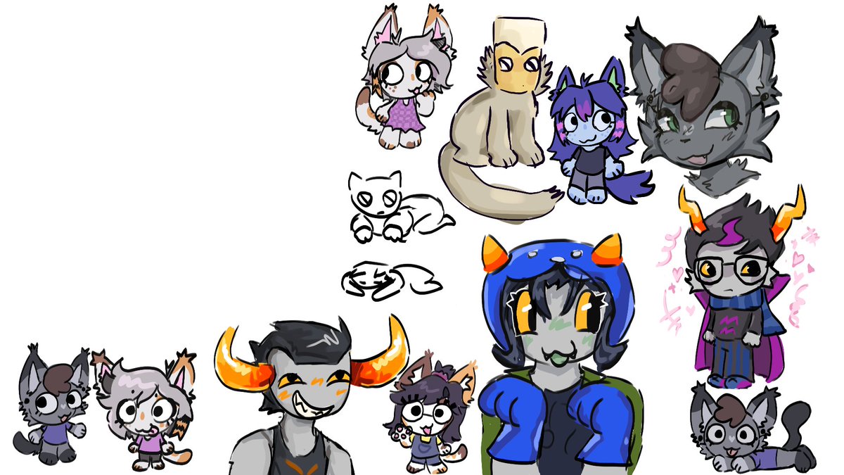 computerkisser's tweet image. also Sweet Lil Drawings i did with one of my irl friends on a magma (she is homestuckpilled rn so i have to indulge..)