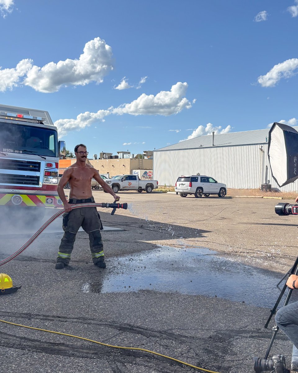 🔥Grab your Saskatchewan Fire Fighters Calendar at London Drugs, Save-on-Foods, or on our website! 100% of proceeds to Jim Pattison Children's Hospital Foundation—that's right, #firefighter Brandon isn't just putting out fires, he's helping spark hope for kids across #Sask🚒❤️