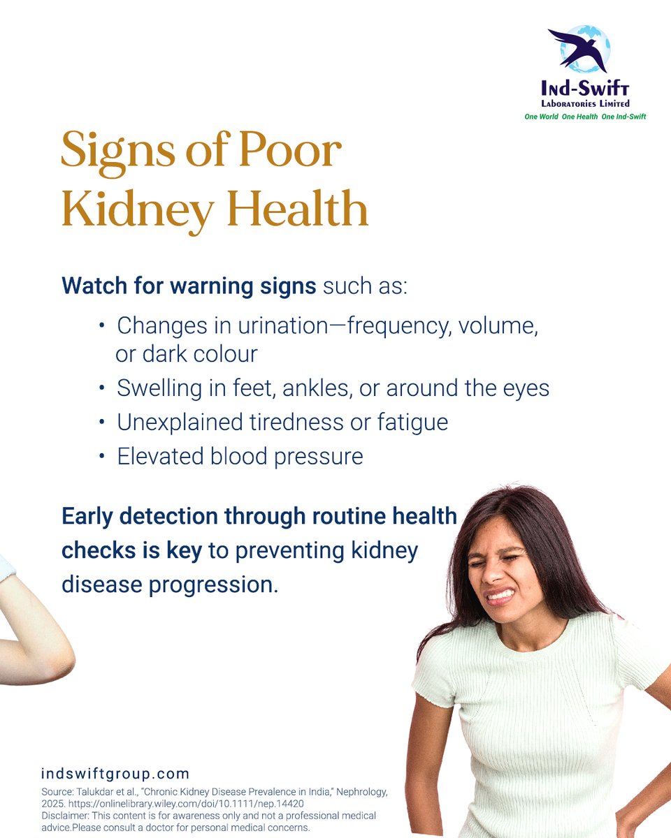indswiftlabs's tweet image. Staying hydrated, eating balanced meals, and getting regular health checks can go a long way in protecting your kidneys — and your overall wellbeing. 💧

🌐 Visit us: indswiftgroup.com
📌 Follow us: Facebook | LinkedIn | Instagram

#KidneyHealth #IndSwiftGroup #IndSwiftLabs