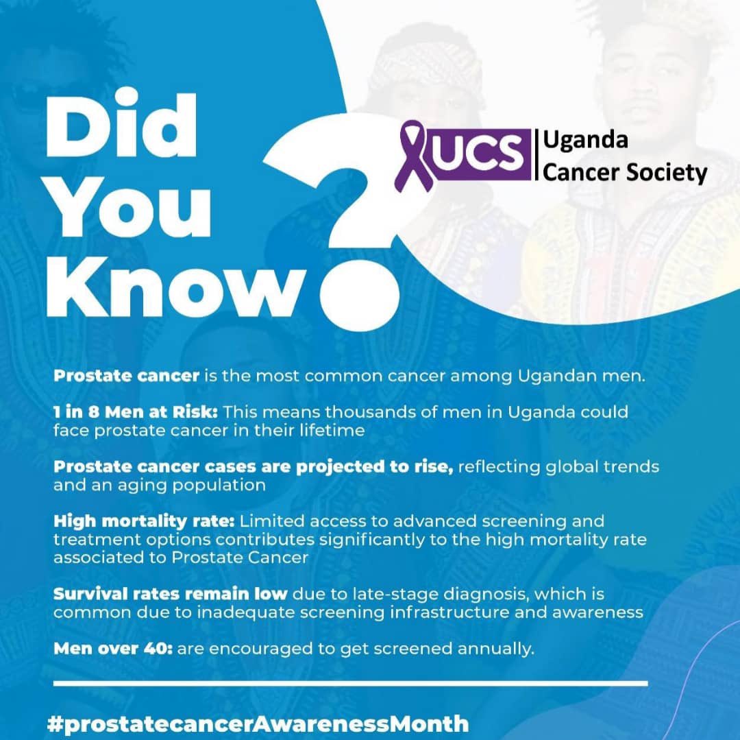 UgCancerSociety's tweet image. November is Prostate Cancer Awareness Month. 
Prostate cancer is the most common cancer among men, but early detection can save lives. Men aged 40 and above are encouraged to go for regular screenings.
#ProstateCancerAwarenessMonth #MensHealth