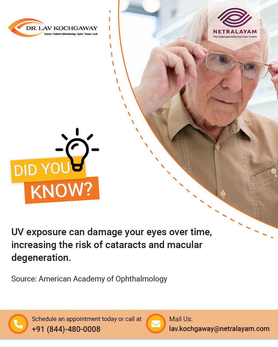 DrLavK's tweet image. Protect your eyes from harmful UV rays! 🕶️ Wear UV-blocking sunglasses outdoors to prevent long-term damage and keep your vision healthy.
Source: AAO – aao.org/eye-health/tip…

#UVProtection #EyeHealth #HealthyVision #DrLavKochgaway
