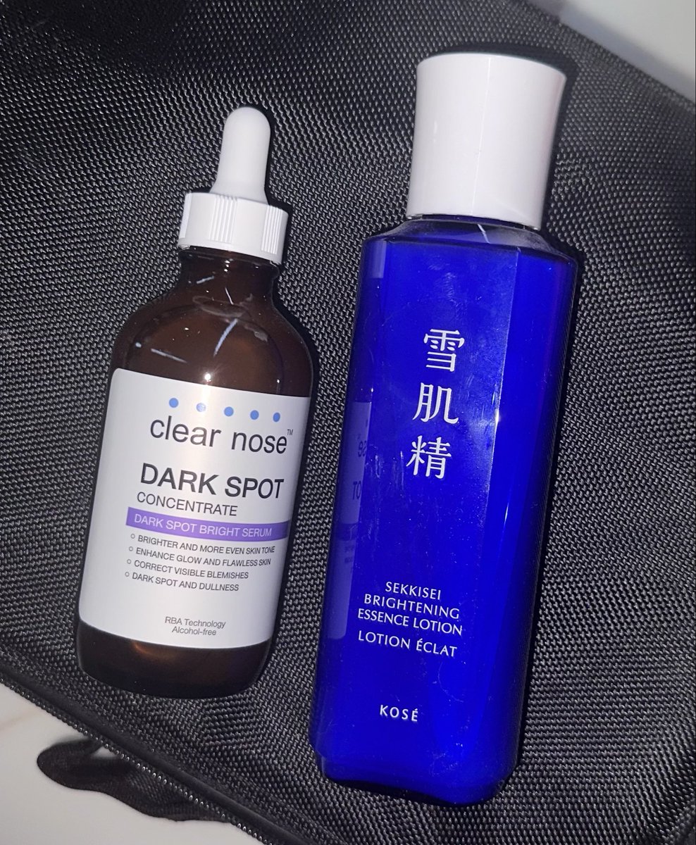 อันนี้เสริมถ้าหน้าคล้ำแล้วอยากให้ดูไบรท์แบบเว่อๆ น้ำตบ + ดาร์คสปอตม่วงเคลียโนสเอาอยู่วววว ขาวมากกกก ชีผีดิบจะให้ฟีลปรับผิวขาวสว่างๆทั่วหน้า ส่วนเซรั่มม่วงเก็บรอยดำ รอยสิว พิกเมนต์ต่างๆ