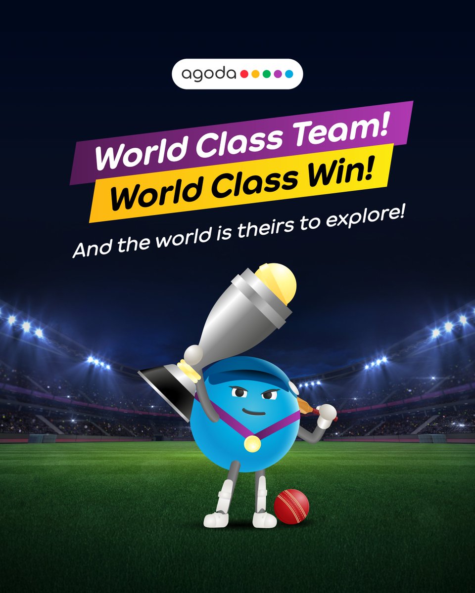 agodaindia's tweet image. A big congratulations to the women in blue A.K.A our world champions! 🎉

#SeetheWorldforLess with #Agoda ✈️✨

#Cricket #ICCWomen #CricketWorldCup #WomensWorldCup