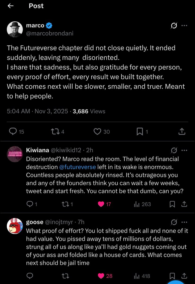 Surely he’ll delete this, imagine thinking it would be well received? Is it arrogance or just plain stupidity to think that he’ll just get to start again in this space, with the amount of rightfully angry community members ready to jump on whatever crap he comes up with.