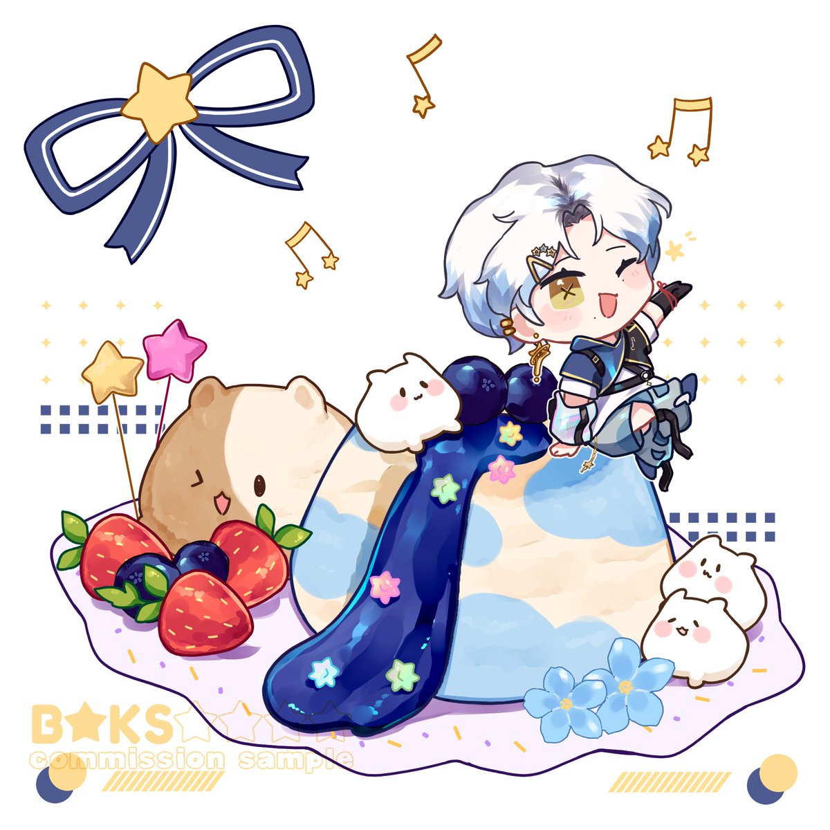 August - September Chibi &amp; Cake Decoration  CM🍰     

Thank you so much for all the support ෆ     
#Vgen #VGenComm #CakeCommission
