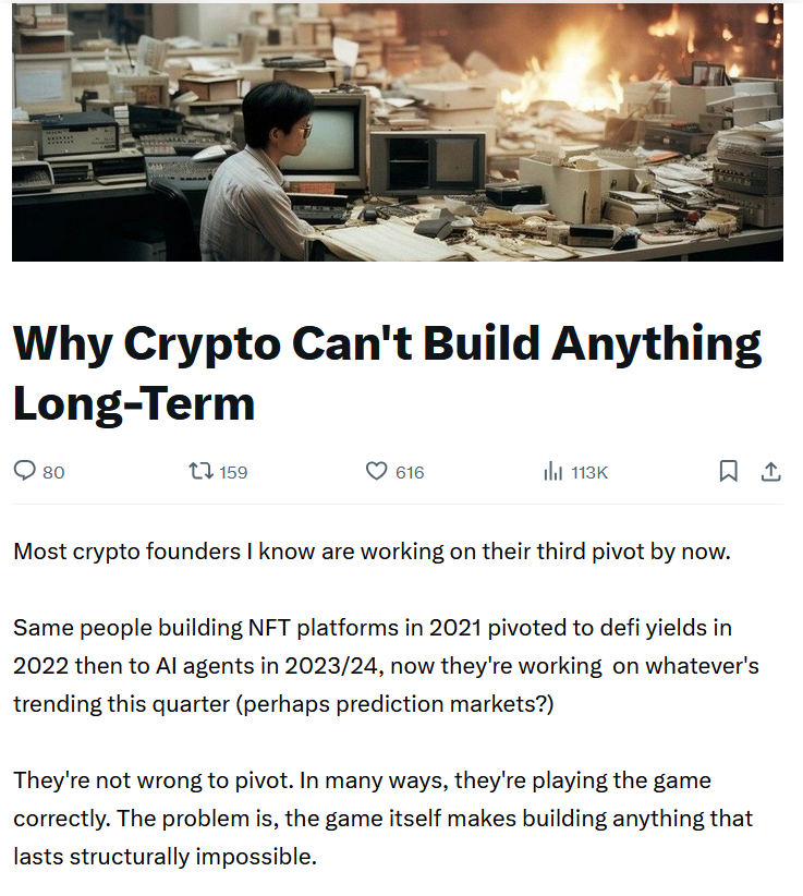 🔴COINTELGRAPH: "Sunk-cost-maxxing" minaccia la sostenibilità a lungo termine della crypto, avverte Rosie Sargsian di Ten Protocol. È questo il vero problema del settore?