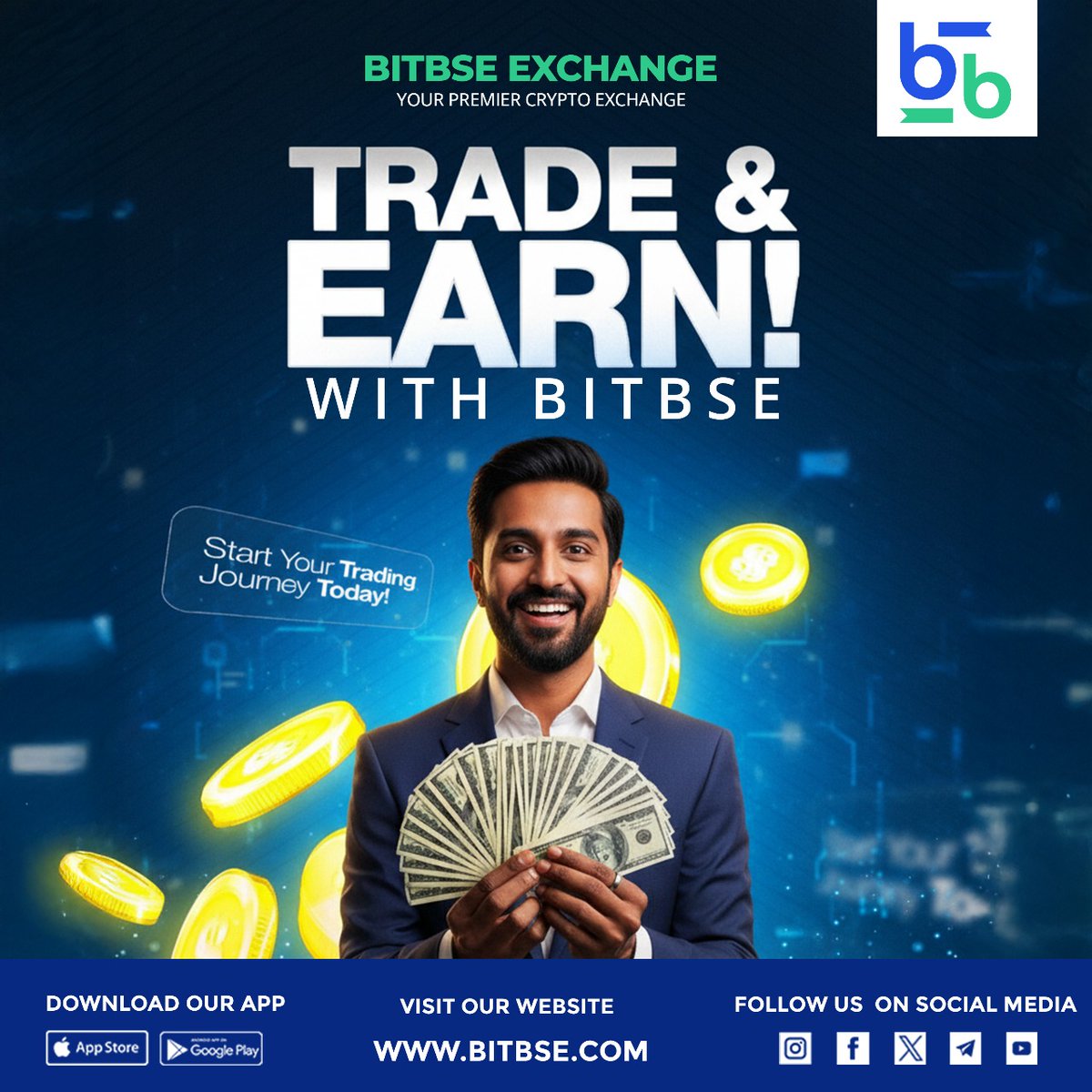 bitbse's tweet image. 🚀 Trade smart, earn big! 💰
Join Bitbse Exchange and start your crypto trading journey today.
Your profits are just a trade away! ⚡📈
.
#BitbseExchange #TradeAndEarn #CryptoTrading 
.
Disclaimer: Nothing on this page is financial advice, please do your own research!