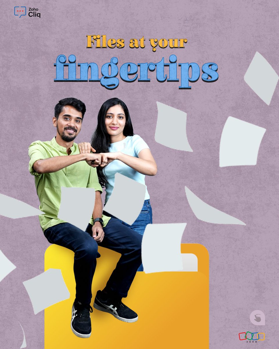 ZohoCliq's tweet image. A Cliq classic that keeps saving the day!
Forget the file hunts, downloads, and chaos. Everything’s right in your Files hub.💡