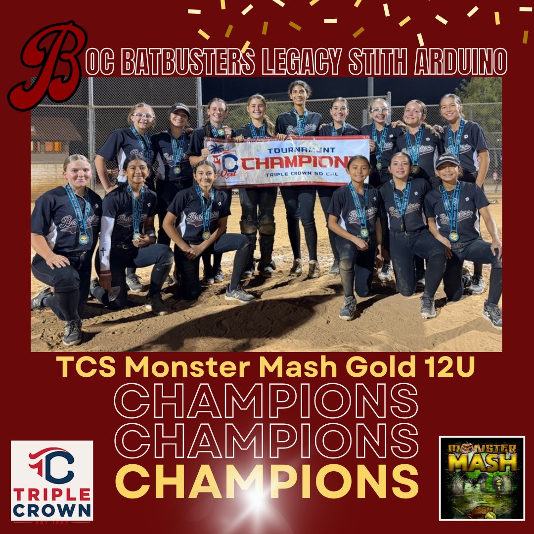 TCS Monster Mash 12U Gold Champions. These Batbusters went 7-0 this weekend and out scored their opponents 64-3.  Great weekend, back to work next week. <a href="/TCSFastpitch/">TC Fastpitch</a> <a href="/ocbatbusters/">ocbatbusters</a> <a href="/PCFLfastpitch/">Pacific Coast Fastpitch League | PCFL</a> <a href="/ExtraInningSB/">EXTRA INNING SOFTBALL</a> <a href="/AGLSoftball/">AthletesGoLive Softball</a> @