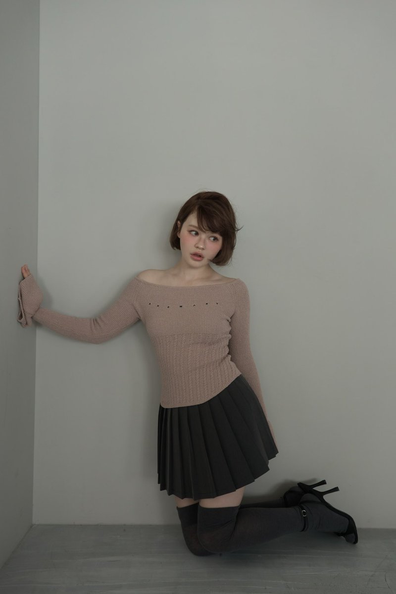 andmary Flora knit tops black