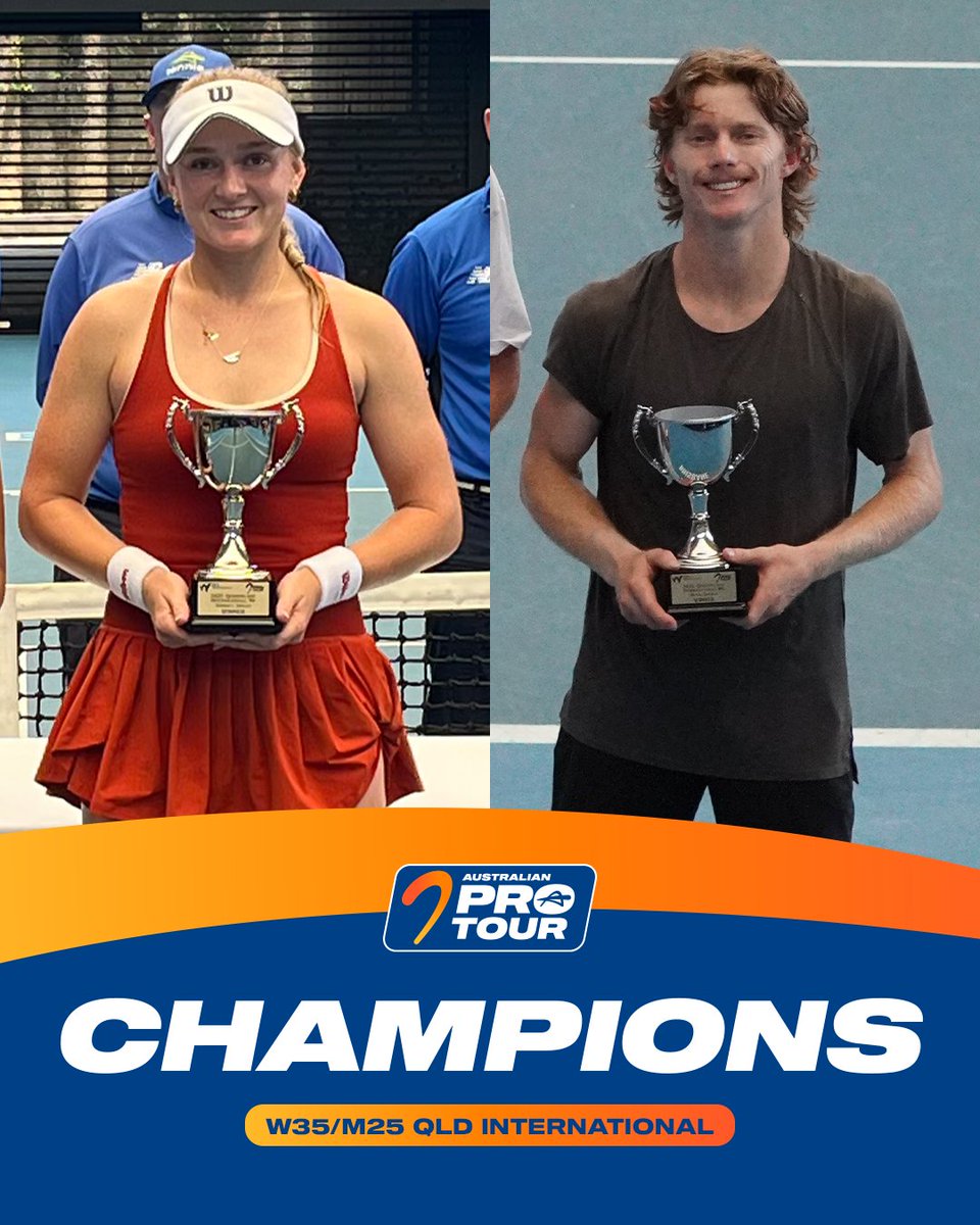 TennisAustralia's tweet photo. Hot streak continues π₯
Adding another 2025 #AustralianProTour title to their cabinets, Taylah Preston and Dane Sweeny take home trophies in Brisbane.
Read Aussie weekly wrap π https://t.co/zwJBizFuz1 https://t.co/lsKSArSaoH