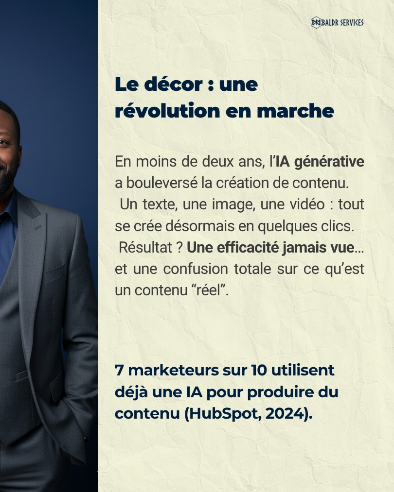 baldrservices_'s tweet image. L’IA crée plus vite que jamais ⚙️
Mais le vrai défi, c’est de ne pas effacer l’humain derrière l’écran.
IA = performance
Humain = émotion
👉 Le futur du contenu sera 100 % conscient.
Bonne semaine à tous

#BaldrServices #IAGen #RealContent #MarketingDigital