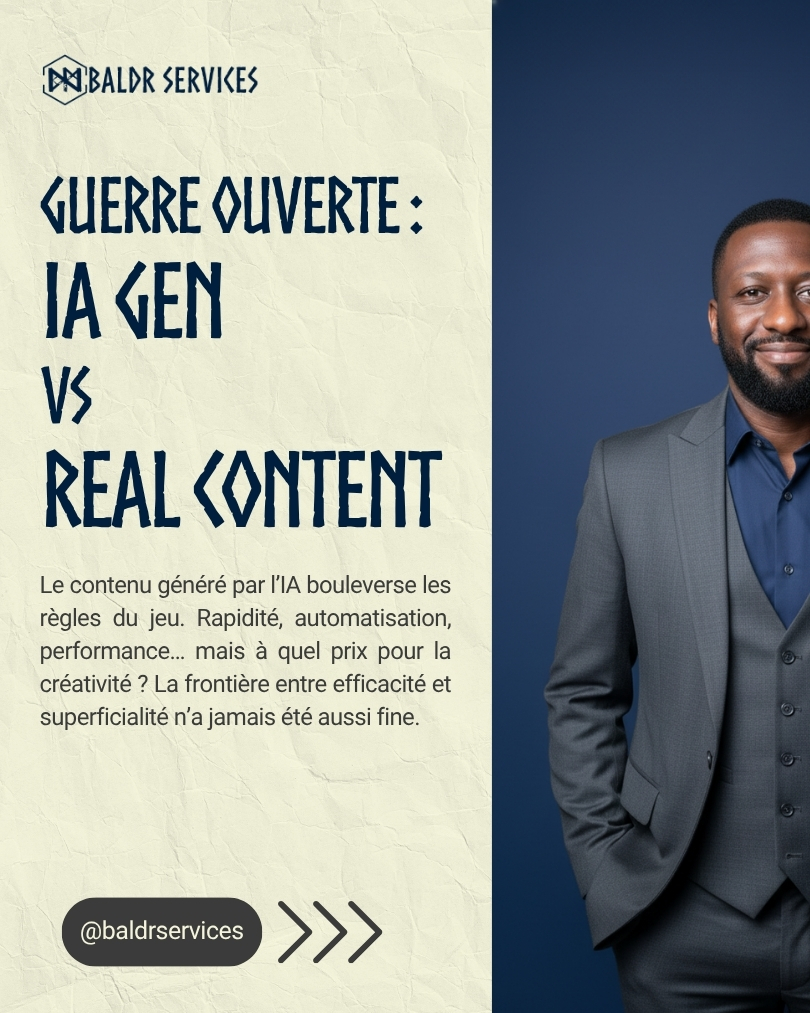 baldrservices_'s tweet image. L’IA crée plus vite que jamais ⚙️
Mais le vrai défi, c’est de ne pas effacer l’humain derrière l’écran.
IA = performance
Humain = émotion
👉 Le futur du contenu sera 100 % conscient.
Bonne semaine à tous

#BaldrServices #IAGen #RealContent #MarketingDigital