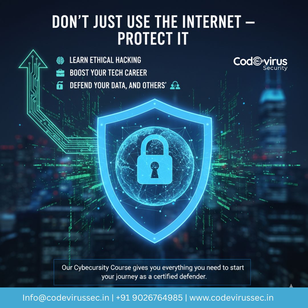 codevirussec's tweet image. 🛡️ Master the art of defense!
Join the Codevirus Security Cybersecurity Course and learn to detect, prevent &amp;amp; fight cyber threats like a pro.
🚀 Enroll now — secure your future in cybersecurity!
#CyberSecurity #EthicalHacking #CodevirusSecurity