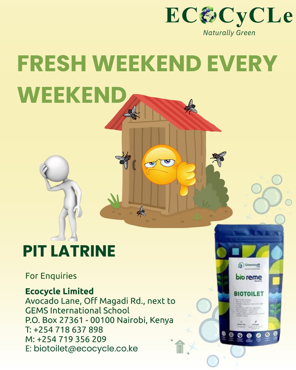 𝐒𝐚𝐲 𝐆𝐨𝐨𝐝𝐛𝐲𝐞 𝐭𝐨 𝐭𝐡𝐞 𝐖𝐞𝐞𝐤𝐞𝐧𝐝 𝐏𝐢𝐭 𝐋𝐚𝐭𝐫𝐢𝐧𝐞 𝐒𝐦𝐞𝐥𝐥 – 𝐭𝐡𝐞 𝐒𝐦𝐚𝐫𝐭 𝐖𝐚𝐲!
𝐁𝐢𝐨𝐭𝐨𝐢𝐥𝐞𝐭 by Ecocycle uses eco-friendly bio-agents to control odor, reduce sludge &amp; extend the life of your pit or septic tank.
It’s easy to use, even easier to