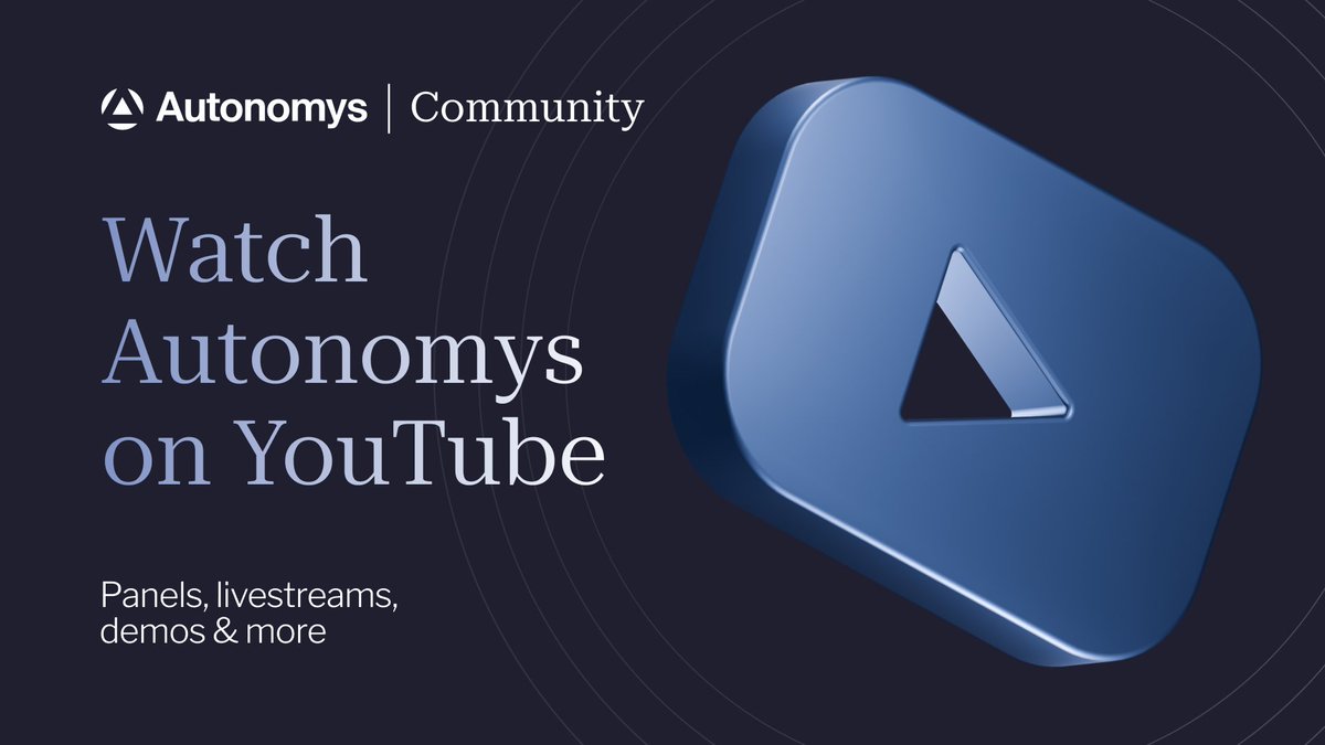 Autonomys on YouTube: Your Gateway to AI3.0 Innovation📺

Missed the latest in decentralized AI? <a href="/AutonomysNet/">Autonomys | AI3.0</a> is bringing the future to your screen with a vibrant YouTube hub💃 
Dive into panels, livestreams, demos, and more👍 where cutting-edge tech meets community brilliance🎉