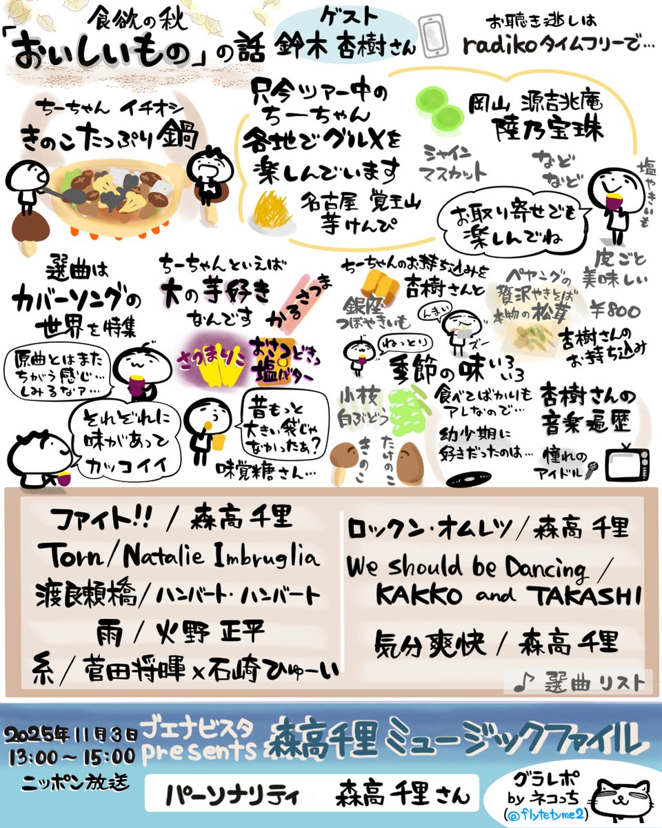 flytetyme2's tweet image. ニッポン放送 『森高千里 ミュージックファイル』(2025年11月3日O.A)
#森高千里 #鈴木杏樹 #ミュージック10 #ミュージックファイル  
radiko.jp/share/?sid=LFR…