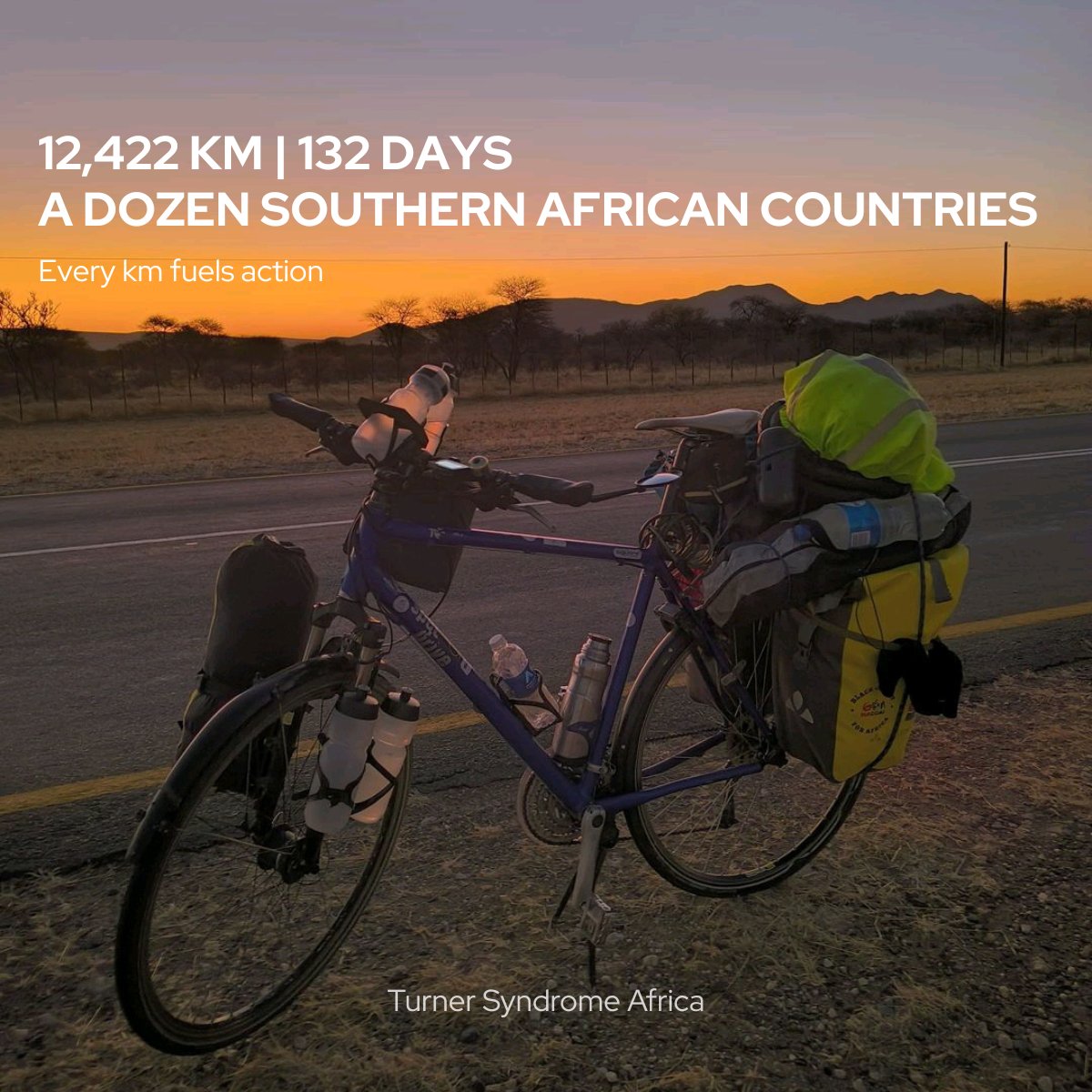 12,422 km cycled for #TurnerSyndromeAwareness. Connections with policymakers &amp; health workers across 12 #African countries. From awareness to policy and action, thank you <a href="/benhaggaio/">Ben Haggai</a>.

#TurnerSyndrome #CyclingForChange #RareDisease #TSAdvocate #BlackCyclistForAfrica #Monday