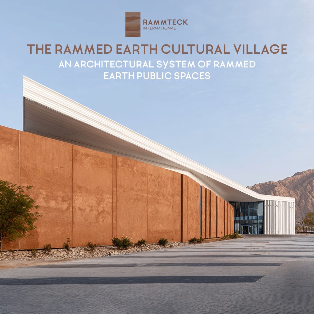 RAMMTECK's tweet image. Rammteck International presents the main museum with a sleek modern facade, where rammed earth walls contrast beautifully with glass planes and minimalist architectural gestures.
 
Rammteck.com
 
#eartharchitecture #sustainableconstruction #sustainablearchitecture