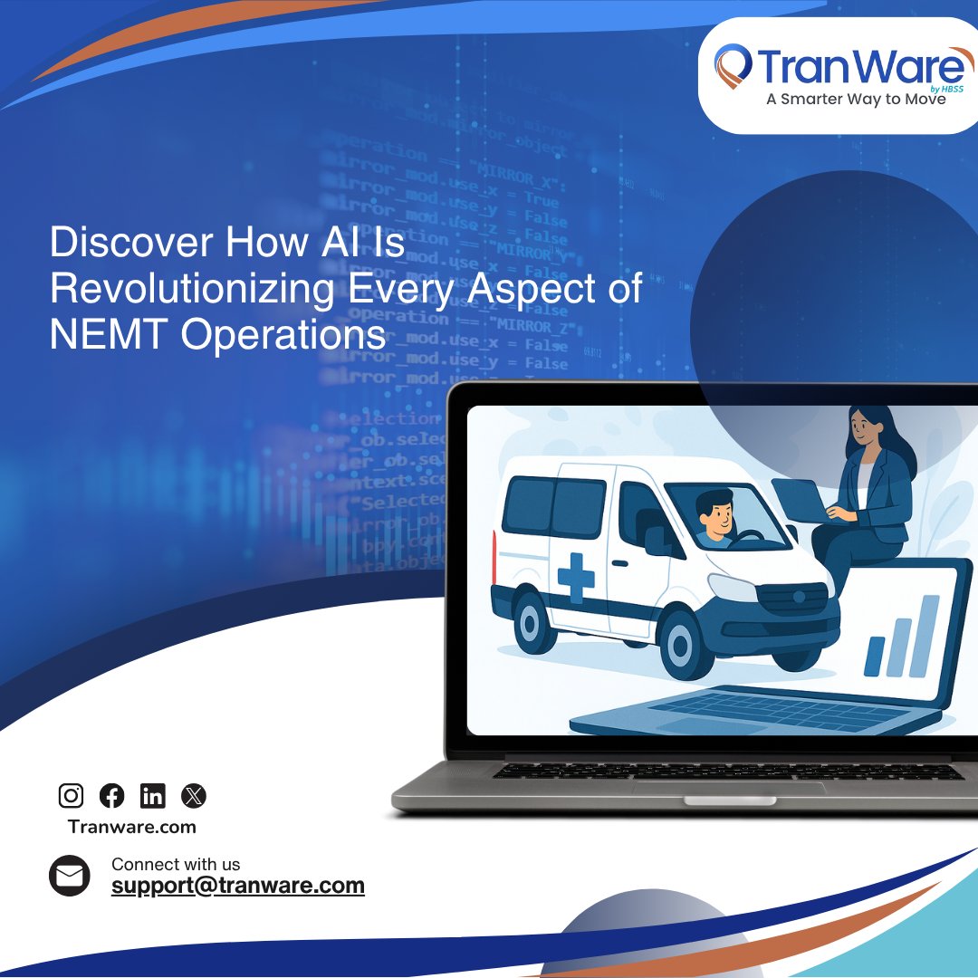 tranware_'s tweet image. See how artificial intelligence is optimizing scheduling, dispatch, and fleet management for NEMT providers across the country.
#Tranware #nemt #nemtsoftware #FleetManagement
Tranware.com