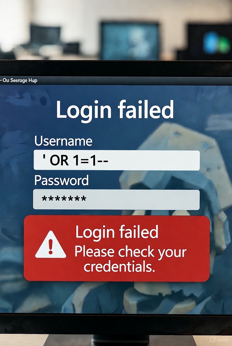 cr34t0r_Cyxac's tweet image. Web test: Try SQLi with ’ OR 1=1 – in login forms (on your own site). If it logs in, fix input checks. Easy test. #InfoSec #Exploits