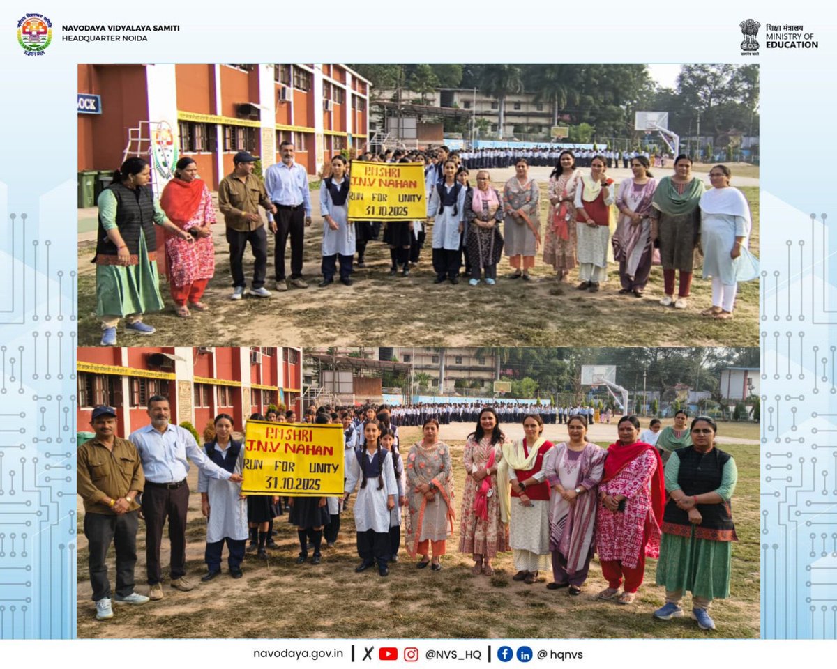 jnvnahan's tweet image. एकता दौड़ (Run for Unity) 2025 🏃‍♀️
सरदार वल्लभभाई पटेल की जयंती पर राष्ट्रीय एकता, शक्ति और सद्भाव के संदेश के साथ
PM SHRI School JNV Nahan के विद्यार्थियों व स्टाफ ने उत्साहपूर्वक भाग लिया 🇮🇳
#EktaDiwas #RunForUnity #SardarVallabhbhaiPatel #PMShriSchool #JNVSirmaur