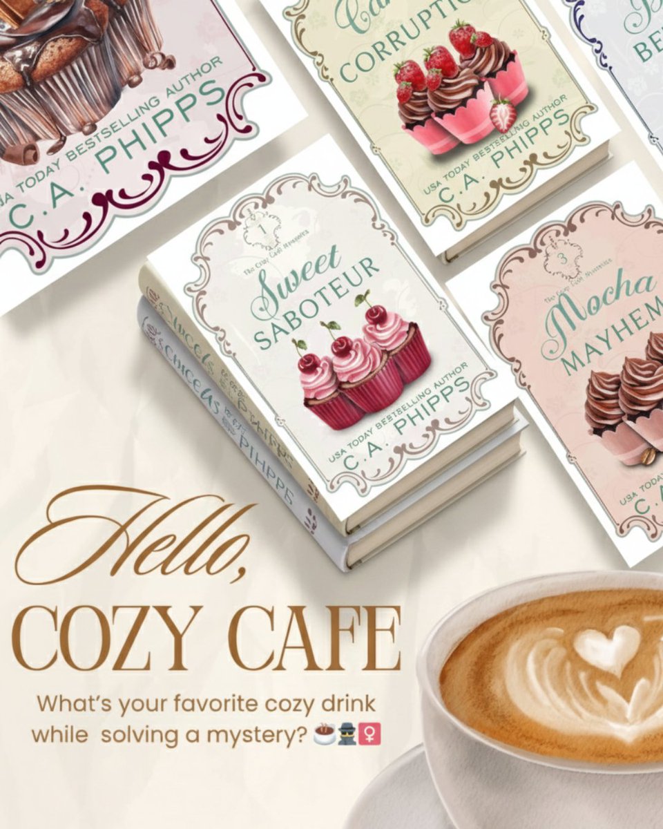 CherylAPhipps's tweet image. Murder, Mocha, and Mayhem! 🕵️‍♀️ Grab your favorite warm drink and dive into 5 sweet (and deadly) mysteries. Your perfect cozy reading day starts now!

Get the Cozy Cafe Mysteries 1-5 Bundle: caphipps.com/products/cozy-…

#CozyMystery #SweetSaboteur #BookBundle #CoffeeAndCrime #CAPhipps