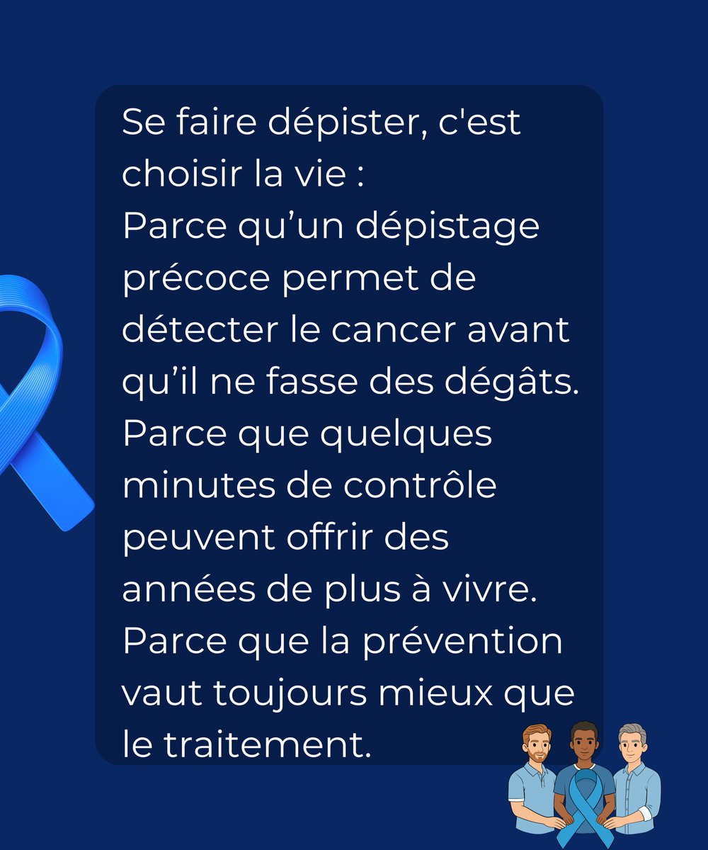 💙 NOVEMBRE BLEU 💙
Un mois pour rappeler que la santé des hommes compte.

Le cancer de la prostate se détecte tôt.
Et le dépistage, ce n’est ni un signe de peur ni de faiblesse.
C’est prendre sa santé en main avant qu’il ne soit trop tard.

#NovembreBleu #PreventionProstate