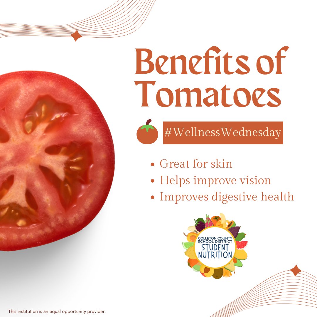 ColletonMeals's tweet image. Tomatoes are the third most popular vegetable! 🍅

#Colletonsc #Colletonsouthcarolina #Colleton #scschools #Colletoncounty #Colletoncountyschooldistrict