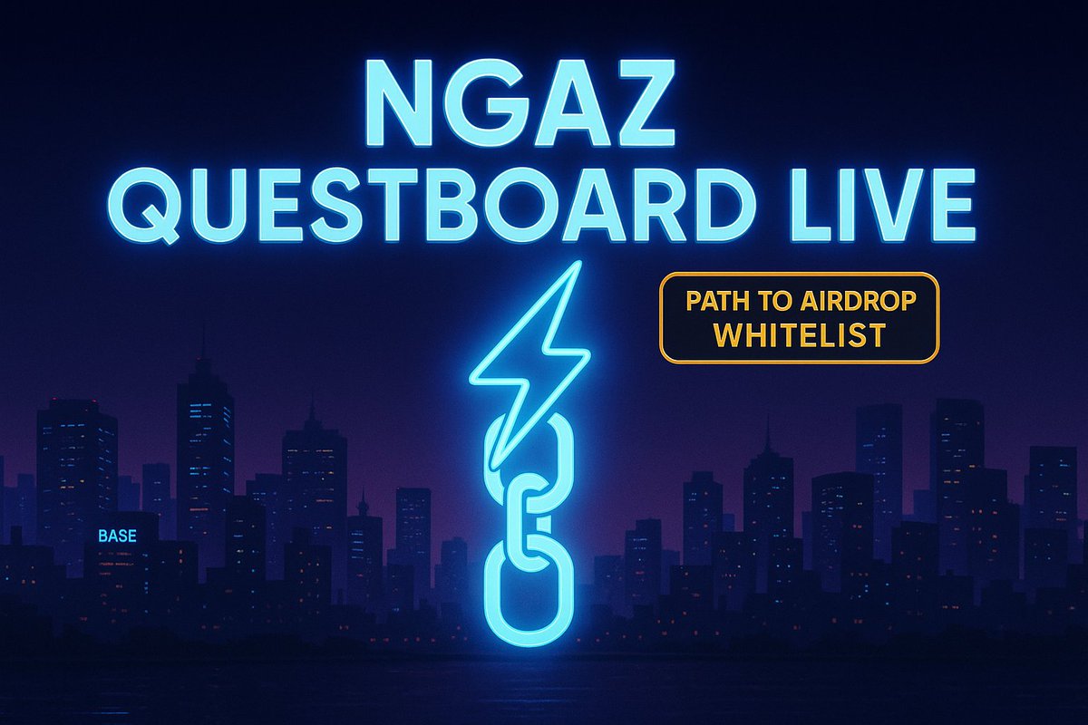 ⚡ NGAZ QUESTBOARD IS LIVE ⚡
This is your official path to get WHITELISTED for all upcoming $NGAZ Airdrop Ops.
Complete quests. Earn XP. Climb the leaderboard.
Top grinders secure their spot on the Airdrop Whitelist.

Quests include:
🔹 Follow on X
🔹 Join the Crew Chat
🔹 Read