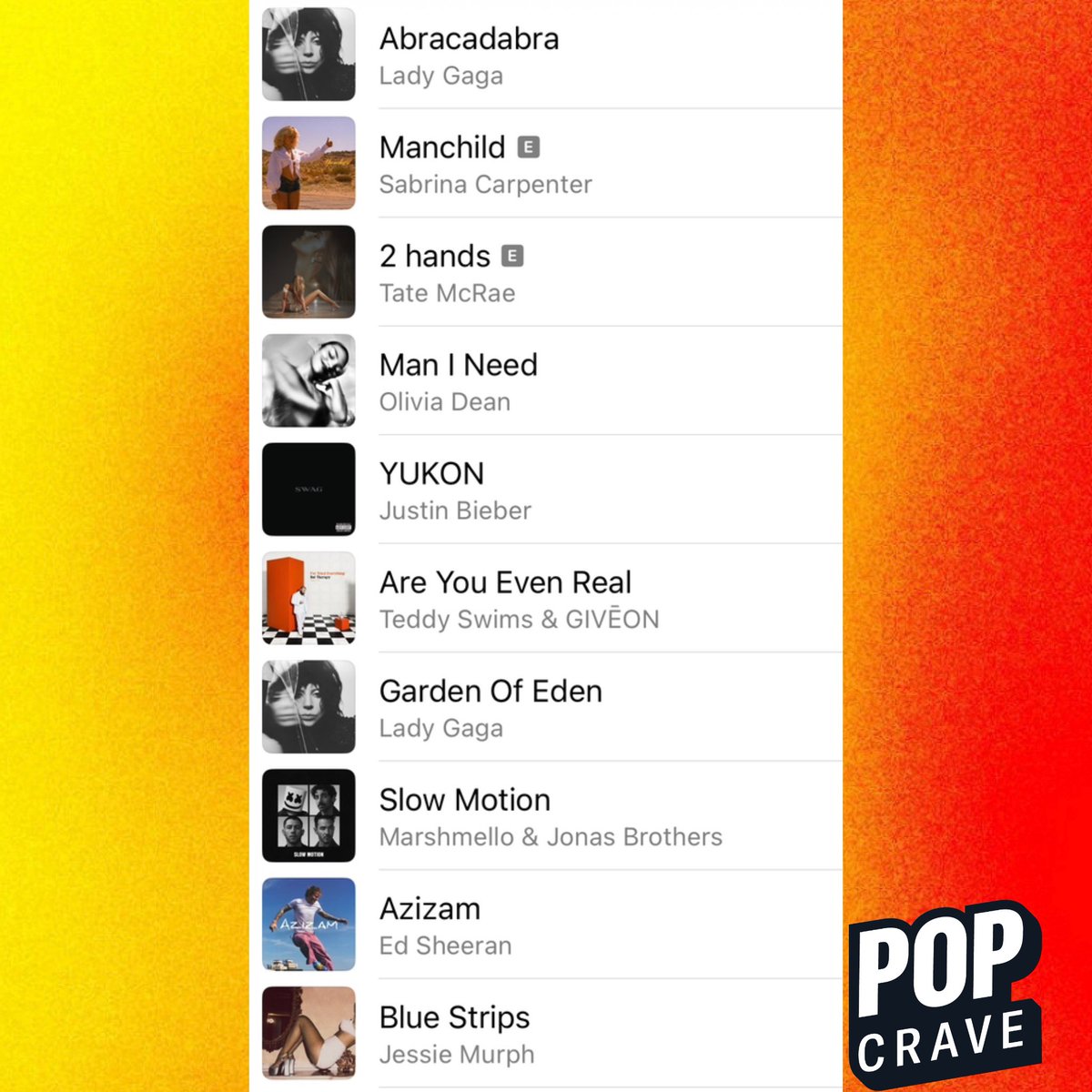 PopCrave's tweet image. Apple Music shares their 10 best pop songs of 2025.