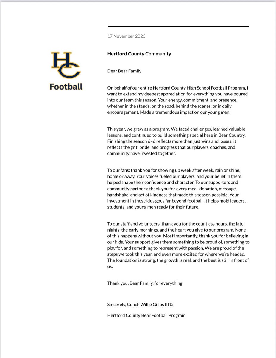Hertford County Bears Football tweet media