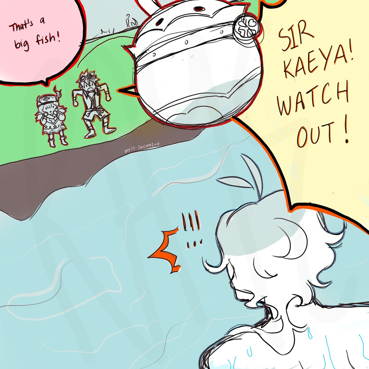 raye_sketch's tweet photo. day 17: swimming

klee might be in trouble for this one
#kaevember #kaevember2025 #kaeya https://t.co/JRFoTSnGdc
