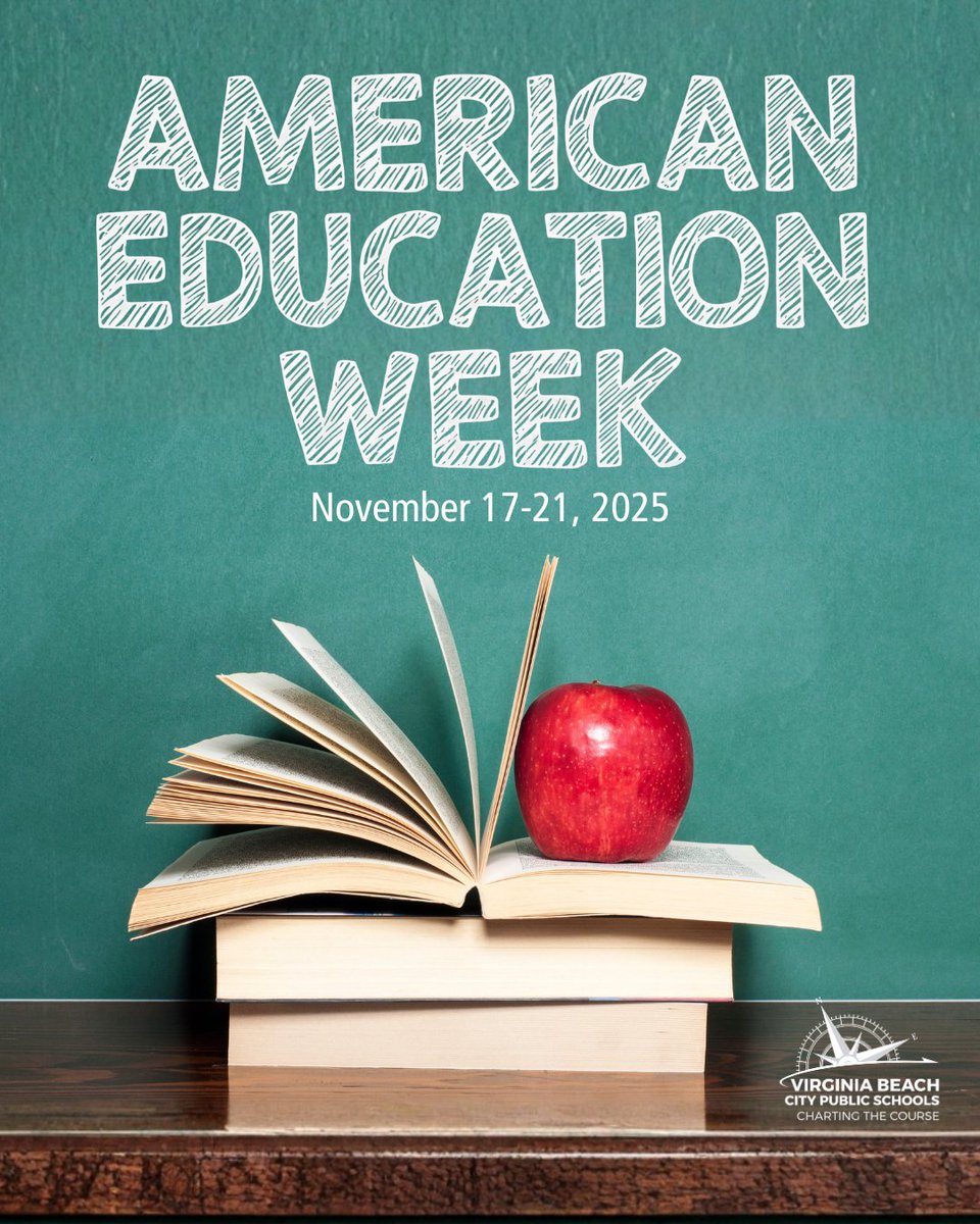 vbschools's tweet image. 📚 It’s American Education Week!

This week we celebrate the incredible teachers, staff, and educators across VBCPS who inspire, guide, and support our students every day. Thank you for helping shape our #FutureReadyStudentsAtVBCPS!

#WeAreVBSchools #AmericanEducationWeek