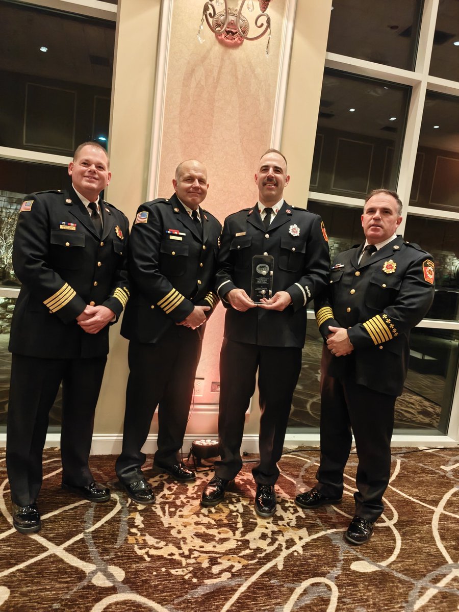LockportFire's tweet image. Congratulations to Lt. Nick Felber, the 2025 Lockport Chamber of Commerce Firefighter of the Year.

Lt. Felber was honored last Friday at the Chamber Awards Dinner for his exceptional work building Lockport’s Search &amp;amp; Rescue Team alongside his K9 partner, Waffles.

Nick &amp;amp;…