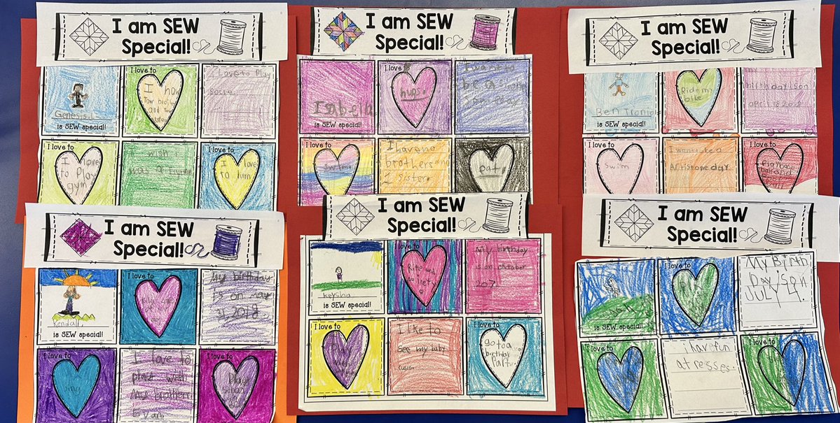 In Social Studies, we’ve been discussing how community diversity is beautiful! Our students created Community Quilts to show and celebrate our differences!