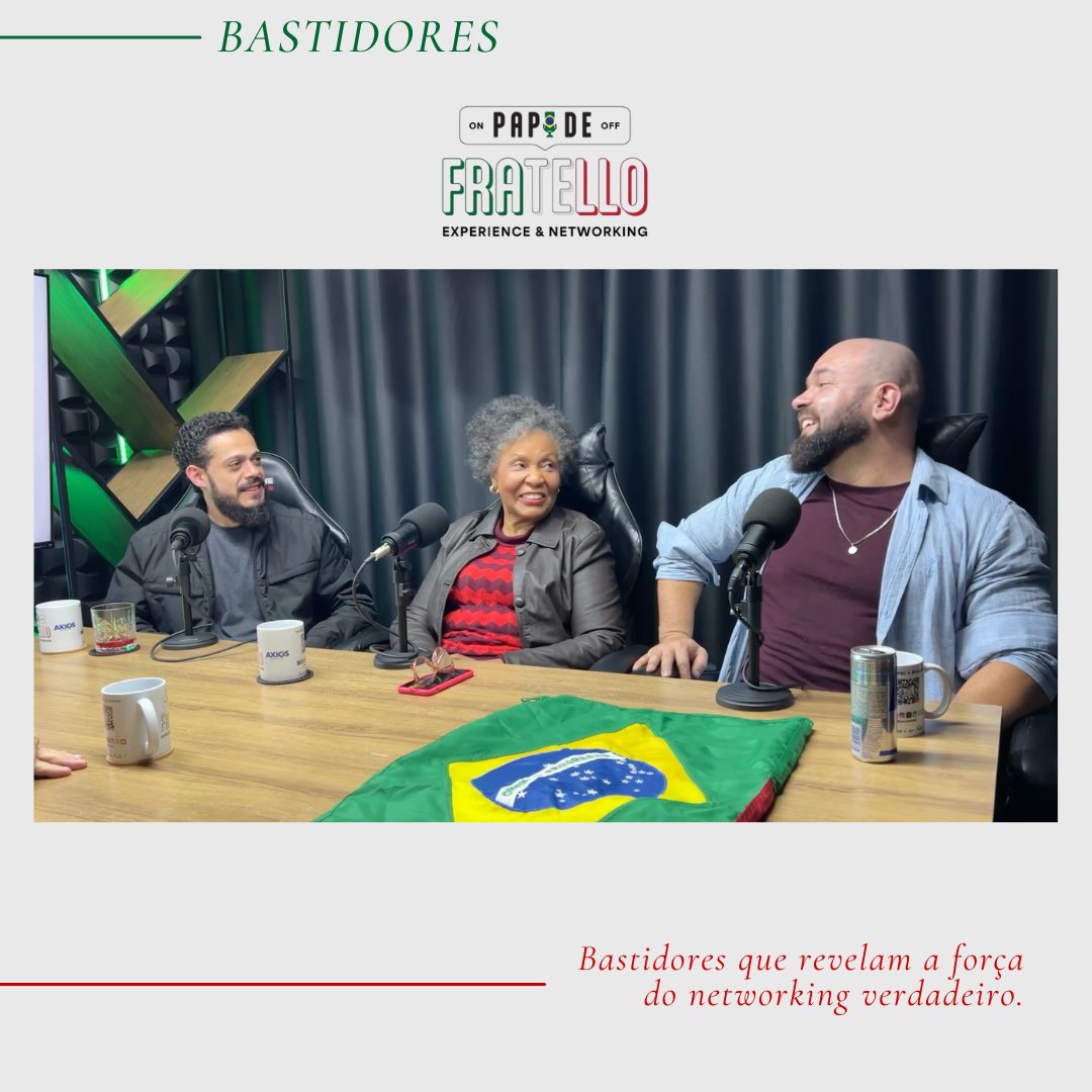 PapodeFratello's tweet image. Por trás das câmeras, Walas, Sandra e Ronaldo mostram que conexões se constroem com troca, presença e propósito. 🤝✨
Momentos do EP.39 e já entregam o poder do Networkers na prática!

🎧 Assista agora 👉 youtu.be/_FlhOaelp9M ou link na bio.

#PapoDeFratello #Networkers