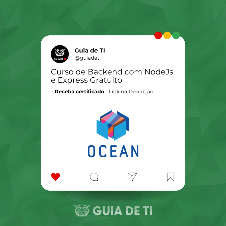 guiadeti's tweet image. Curso de Backend com NodeJs e Express Gratuito da Samsung

guiadeti.com.br/noticias/curso…

Curso gratuito de Backend com Node.js e Express da Samsung! Aprenda CRUD, tratamento de erros e arquitetura em 21/11 com certificado.