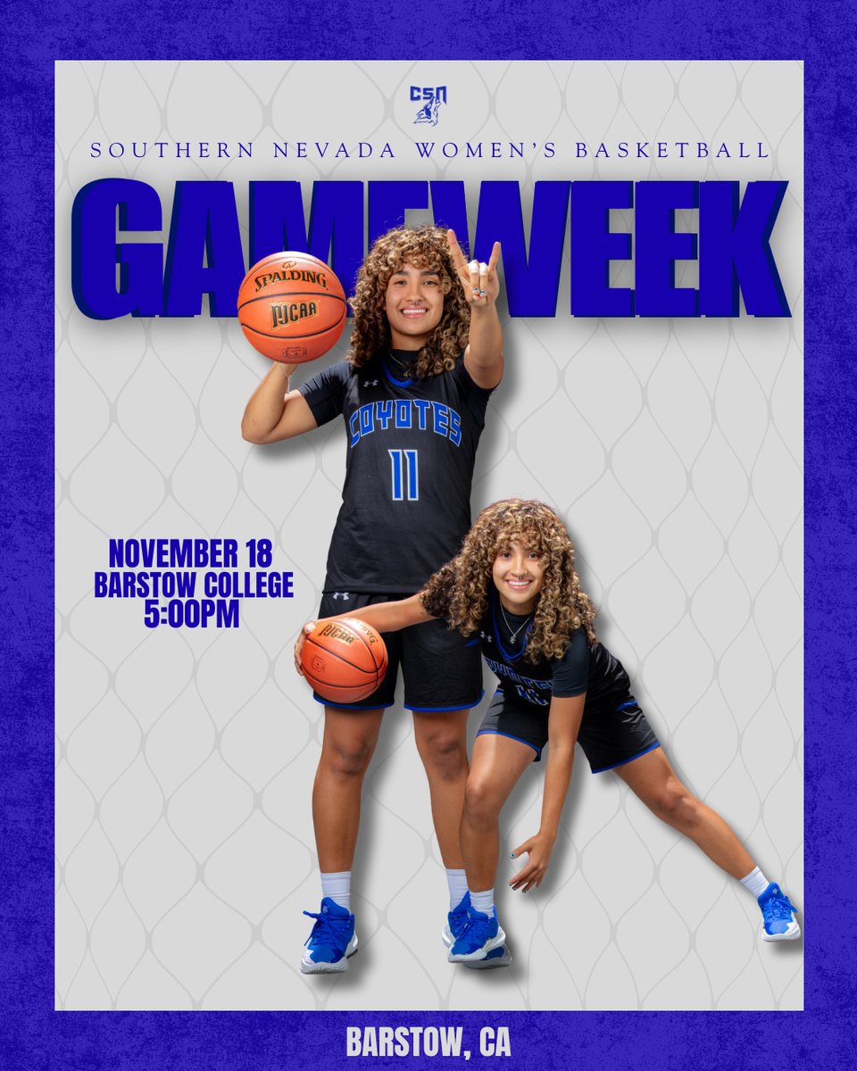 CSNCoyotes's tweet image. It’s Game Week Coyote Nation‼️ Women’s Basketball puts its 5 game winning streak on the line versus Barstow College in a road battle on 11/18. Men’s Basketball travels to Price, UT where they will throw down with USU-E on 11/21  and CNCC on 11/22.
🐺🏀🔥 #WinTheDay #1PACK1GOAL