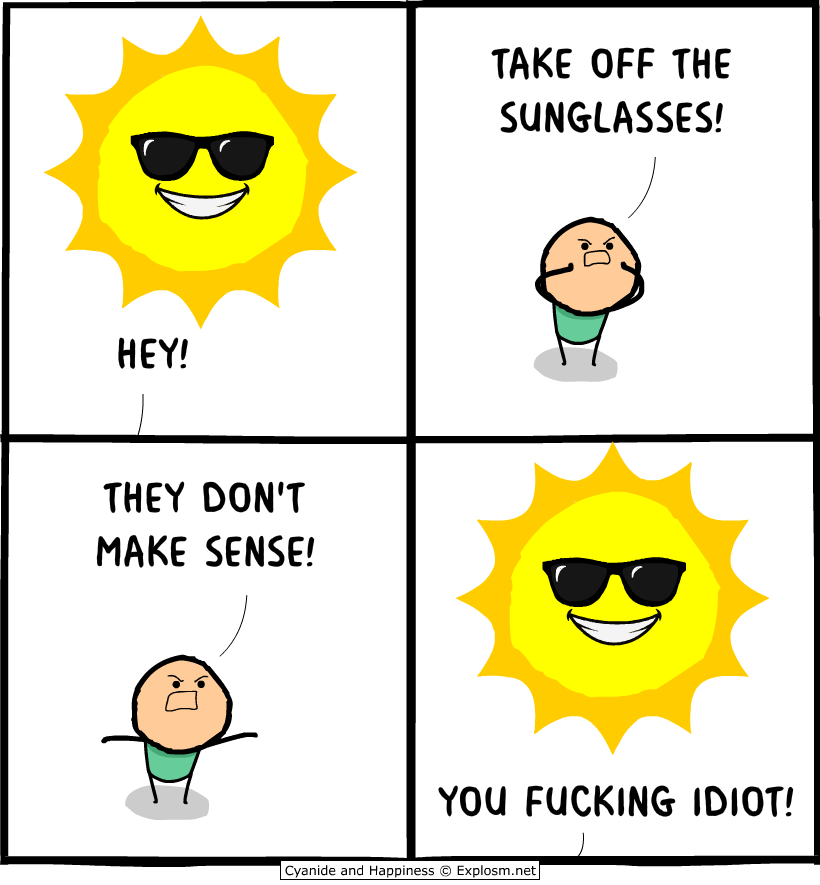 Explosm's tweet image. Hey stupid!