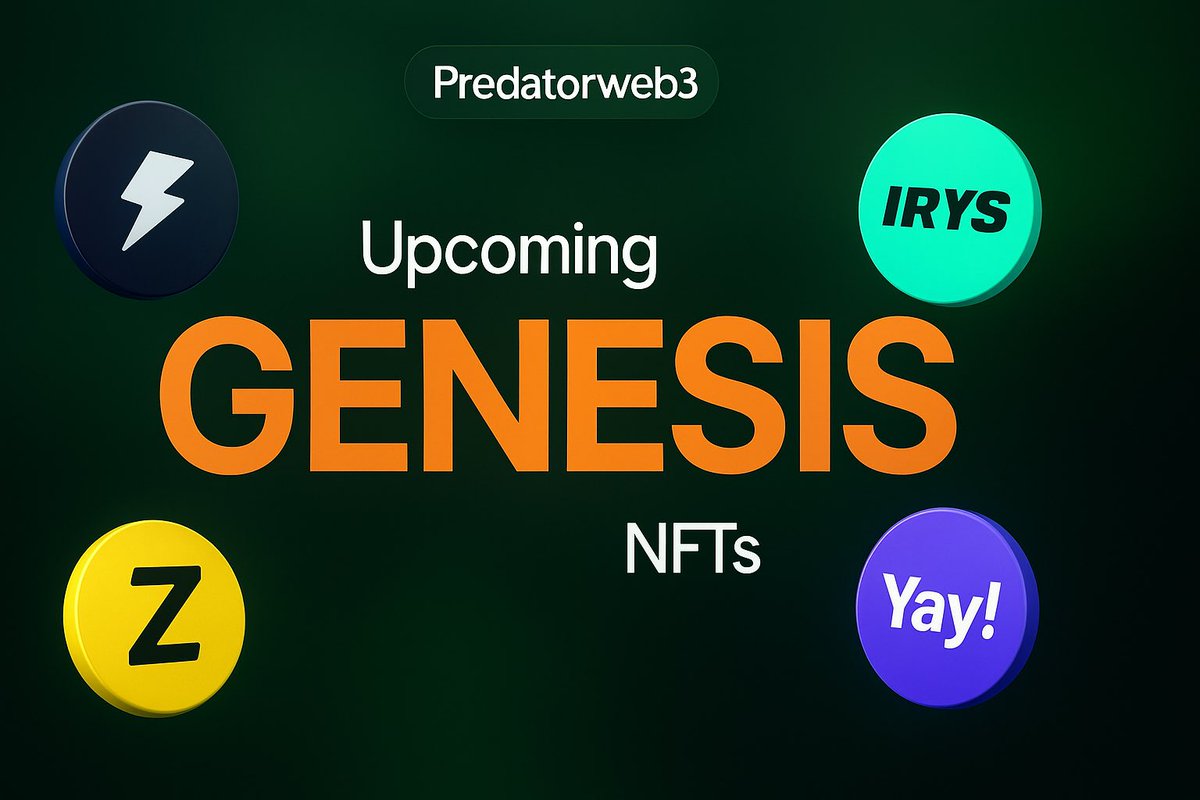 Predatorweb3's tweet image. Wallchain Genesis NFT cooked hard 🔥

MP : 2.5 SOL ➜ FP : 5 SOL

Genesis NFTs have always huge potential

Here&apos;s Top upcoming Genesis NFT projects :

1. @FogoNFT 

- It&apos;s a official NFT collection of @fogo chain
- Raised $13.5M
- 2950 supply &amp;amp; Free mint

2. @irys_xyz 

- Irys is…