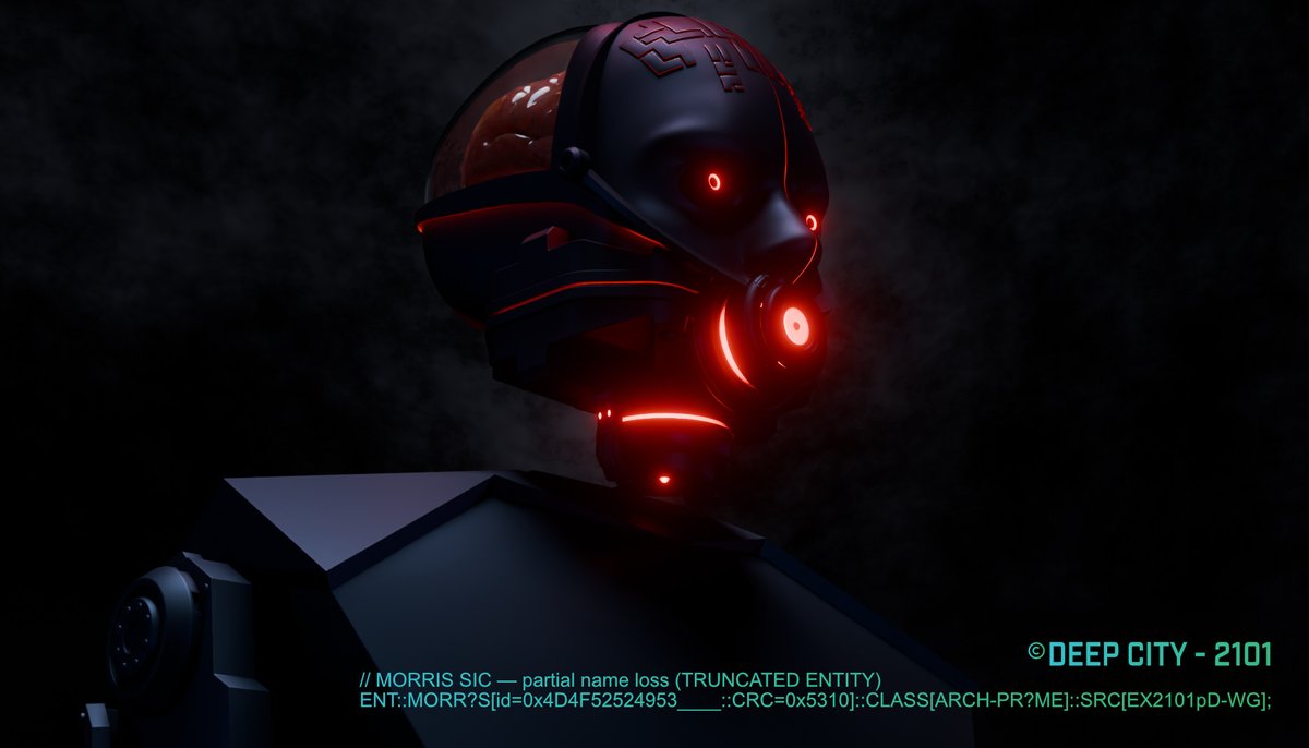 deepcityproject's tweet photo. // MORRIS SIC — partial name loss (TRUNCATED ENTITY)
ENT::MORR?S[id=0x4D4F52524953____::CRC=0x5310]::CLASS[ARCH-PR?ME]::SRC[EX2101pD-WG];

#b3d #Blender3d #SciFi #PostApocalyptic #Dystopian #DeepCity #UndergroundCity #RobotWorld #PostHuman #Cyberpunk #CG #IndieGame #GameDev https://t.co/wCKldOU9L1