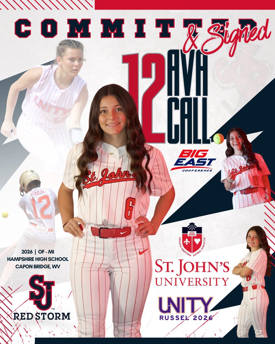 UnityRussel's tweet image. 🎉 COMMITTED &amp;amp; SIGNED! 🎉
Please help us congratulate Ava Call @avacall11 on her commitment &amp;amp; official signing to play softball at St. John’s University in 🏙️New York🏙️. She will be joining the @StJohnsSoftball team next fall. Ava is an incredible teammate, a competitor in every…