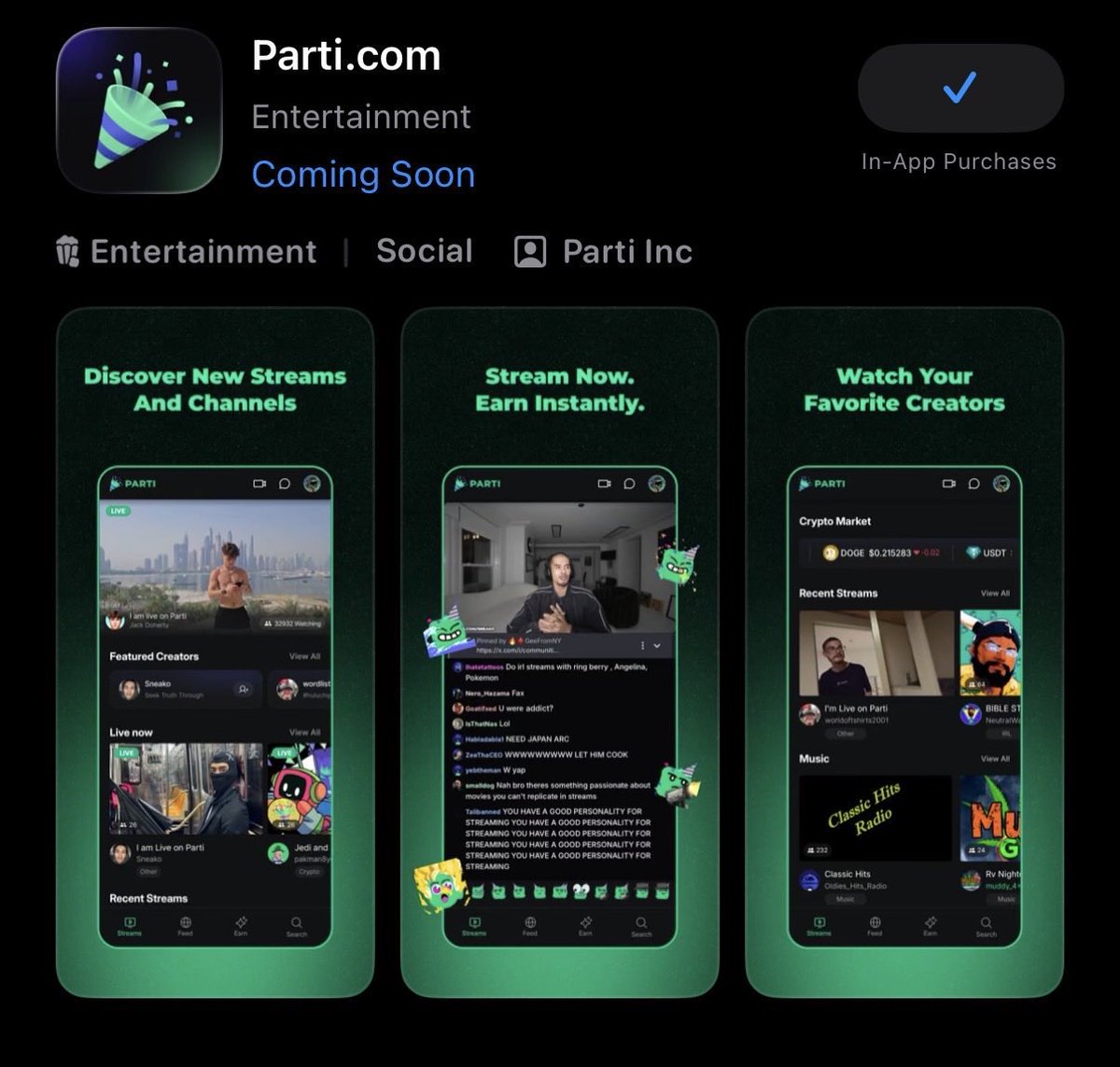 .<a href="/jointheparti/">PARTI</a> on App Store ?

I’m there!

Who’s gonna join my livestream?
