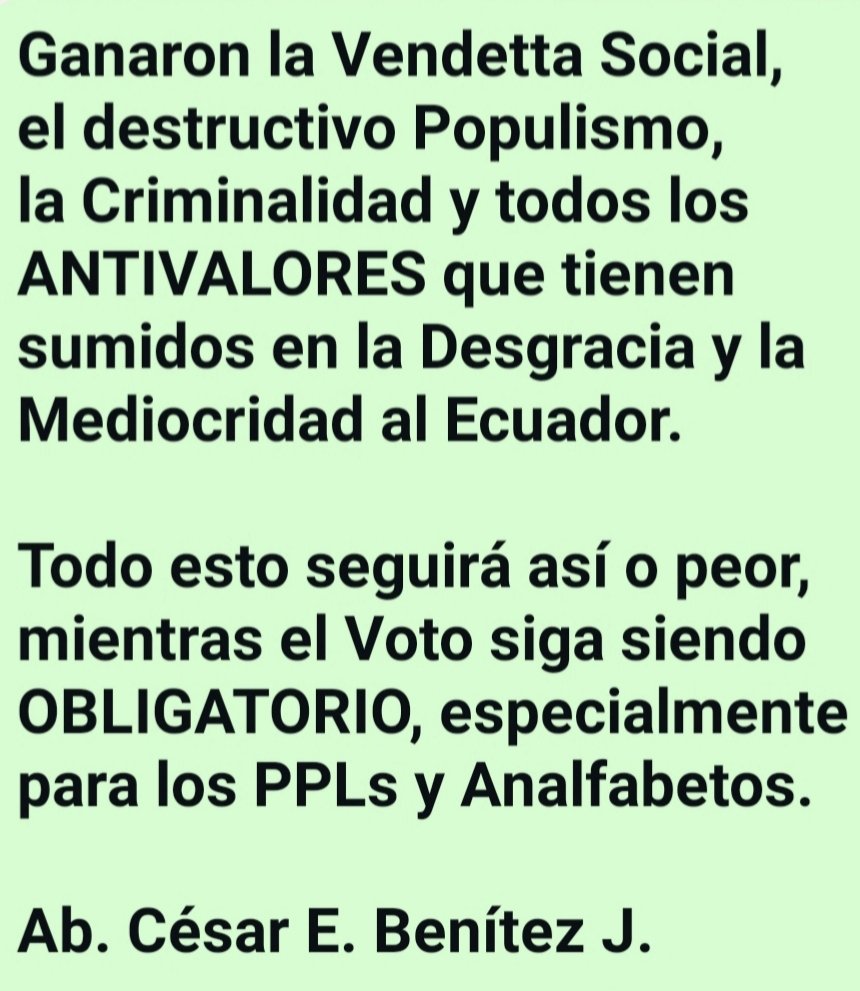 Cada pueblo es víctima de sus propias decisiones. 😔
