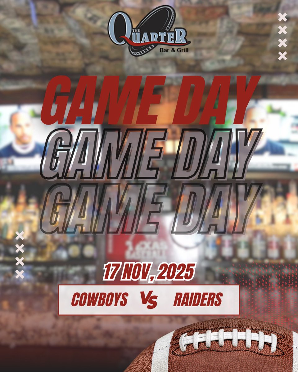 QuarterAddison's tweet photo. 🏈🍔 Ready for some Monday Night Football action? Come watch the Cowboys vs. Raiders game with us tonight at 7:15pm!
Check out our menu: https://t.co/HP1Sb4u1Jv
#addisontx #txeats #dallas #dallastx #dallaseats #visittx #visitdallas #sportsbar https://t.co/B0lOTlqJpN